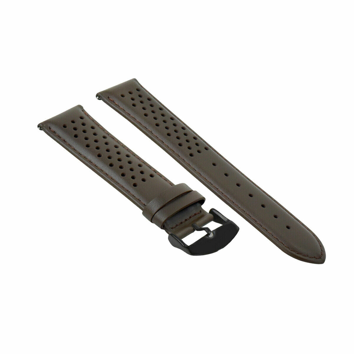 PERFORAT LEATHER WATCH BAND STRAP FOR TAG HEUER EZ RELEASE - 24MM