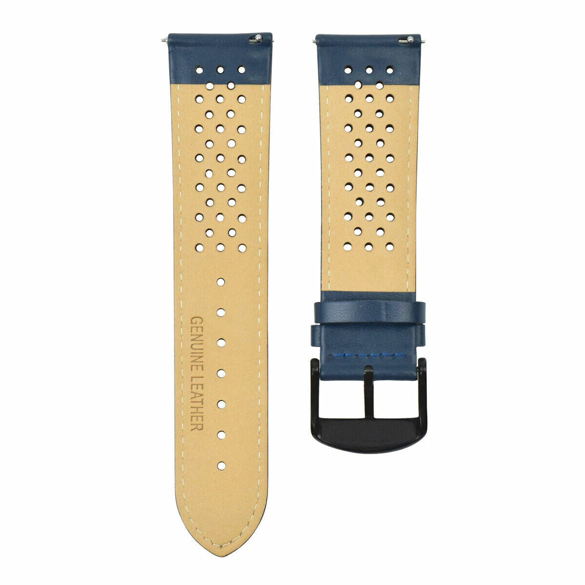 PERFORAT LEATHER WATCH BAND STRAP FOR LONGINES EZ RELEASE - 22MM