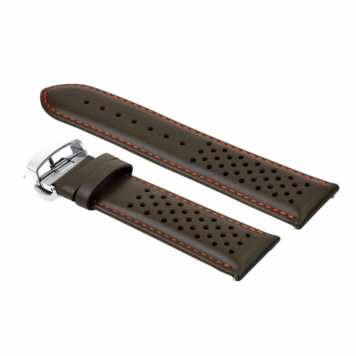 PERFORATED LEATHER WATCH BAND STRAP FOR ORIS QUICK RELEASE - 19MM