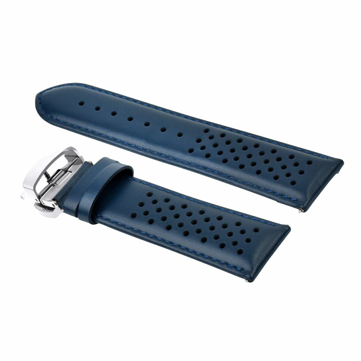 PERFORAT RALLY LEATHER WATCH BAND STRAP FOR TUDOR QUICK R - 22MM
