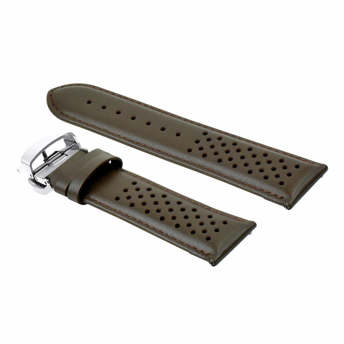 PERFORAT LEATHER WATCH BAND STRAP FOR SEIKO QUICK RELEASE - 22MM