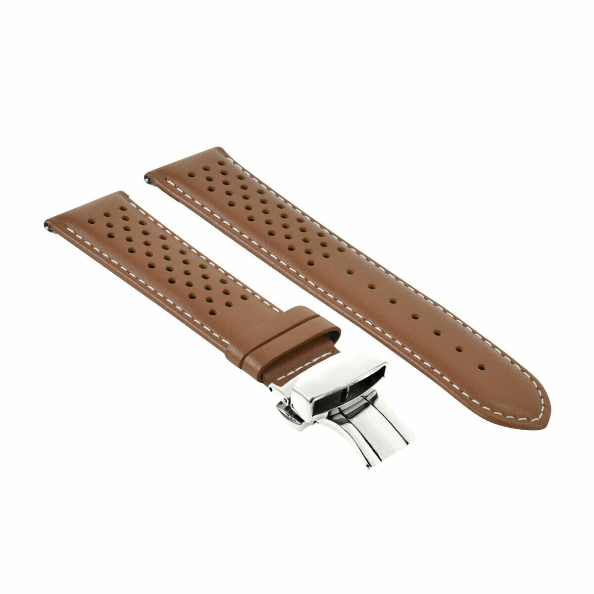 PERFORAT LEATHER WATCH BAND STRAP FOR TAG HEUER EZ RELEASE - 24MM