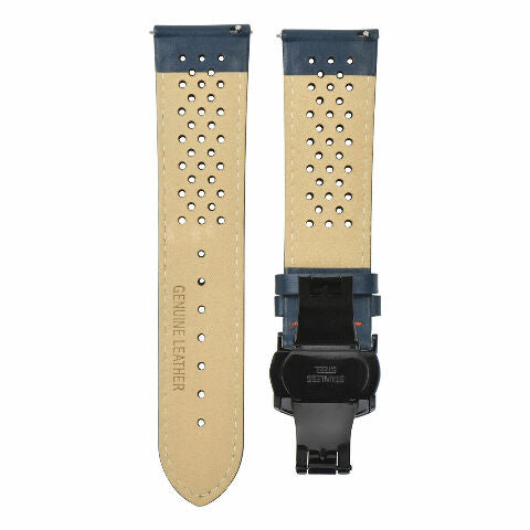 PERFORAT LEATHER WATCH BAND STRAP FOR ROLEX QUICK RELEASE - 22MM