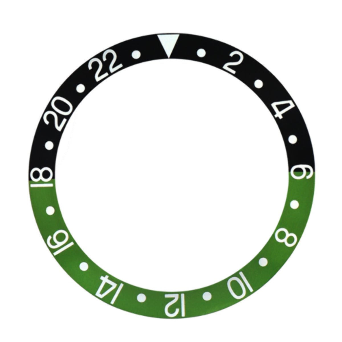 REPLACEMENT BEZEL INSERT BLACK/GREEN FOR WATCH 37.70MM X 30.70MM