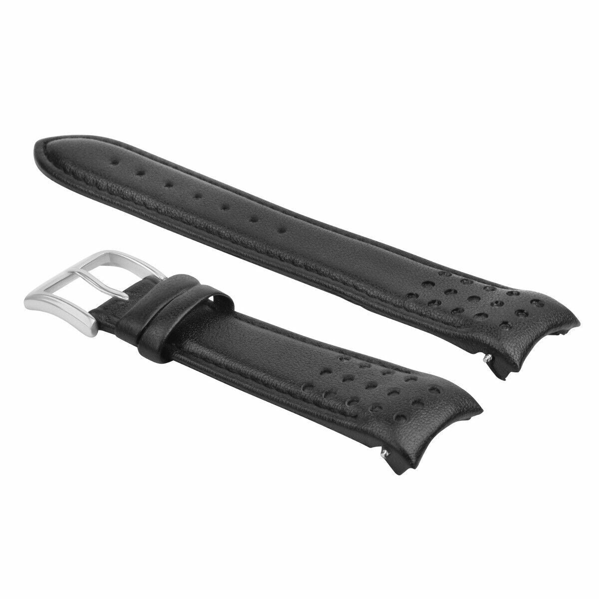 21MM CURVED END LEATHER WATCH BAND STRAP FOR CITIZEN ECO DRIVE PROMASTER BLACK