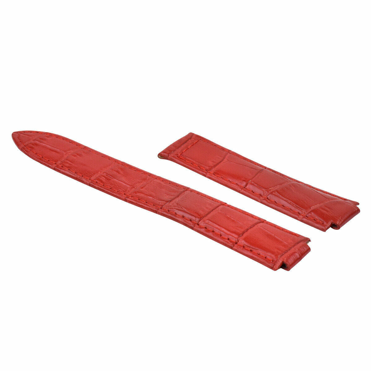 NEW LEATHER 18MM WATCH BAND STRAP FOR LADY CARTIER BALLON BLEU 3001 WATCH RED