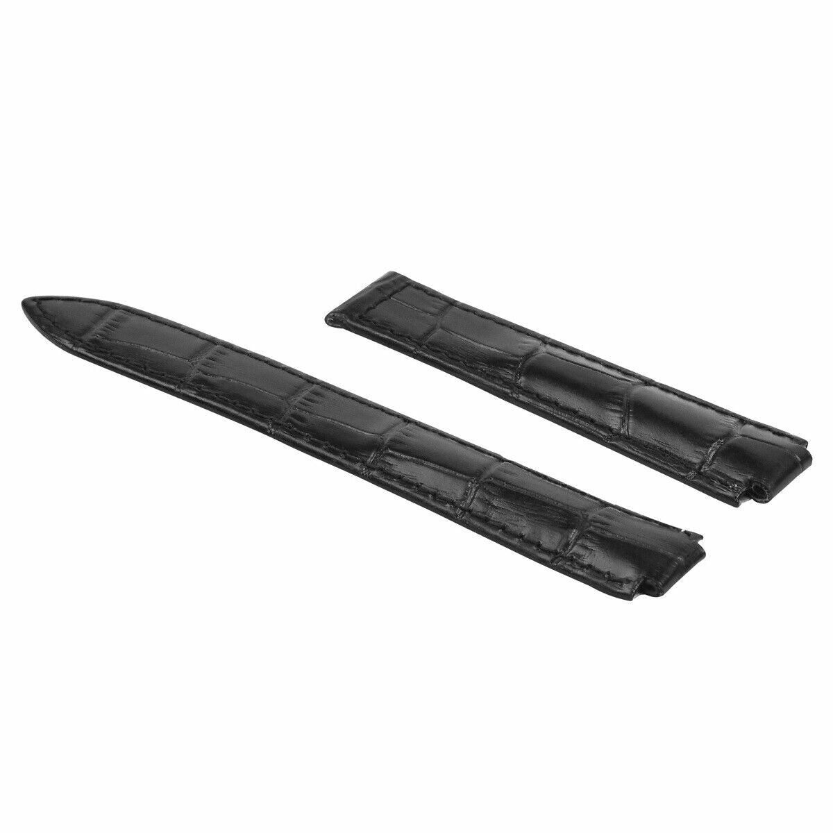 18MM NEW LEATHER WATCH BAND STRAP FOR CARTIER BALLON BLEU WATCH BLACK