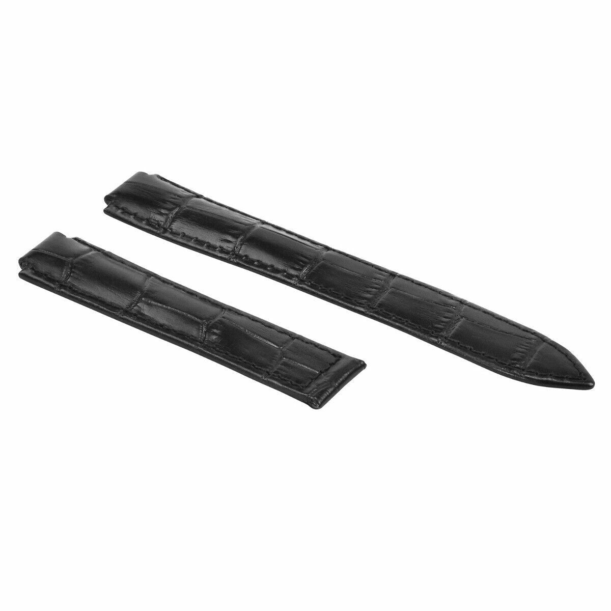 18MM NEW LEATHER WATCH BAND STRAP FOR CARTIER BALLON BLEU WATCH BLACK