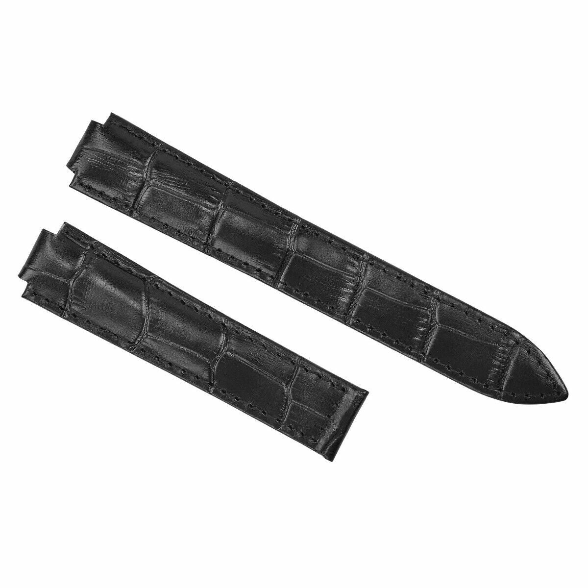 18MM NEW LEATHER WATCH BAND STRAP FOR CARTIER BALLON BLEU WATCH BLACK
