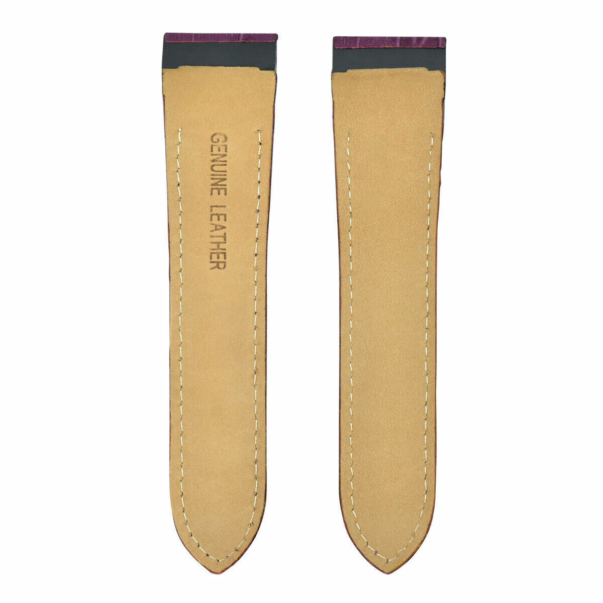 20MM LEATHER STRAP BAND FOR CARTIER SANTOS 100 2878 ALLIGATOR GRAIN PURPLE TOP Q