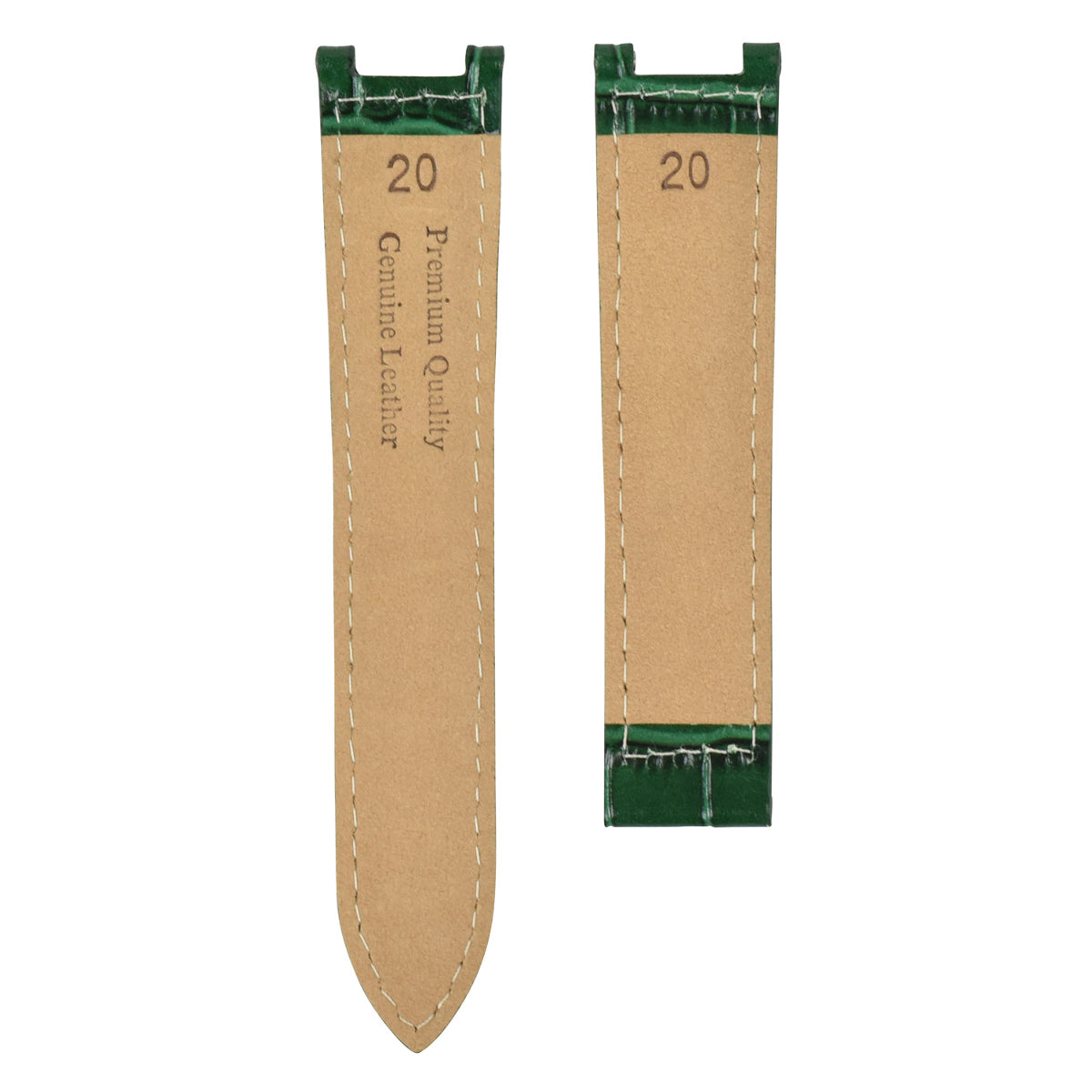 20MM LEATHER STRAP BAND FOR 38MM CARTIER PASHA 1032 1352 2113 GREEN TOP QUALITY