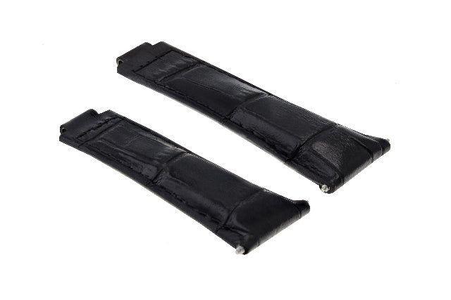 LEATHER WATCHBAND STRAP FOR ROLEX DAYTONA 16518 16519 116520 116523 MEDIUM BLACK
