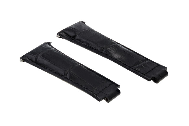 LEATHER WATCHBAND STRAP FOR ROLEX DAYTONA 16518 16519 116520 116523 MEDIUM BLACK