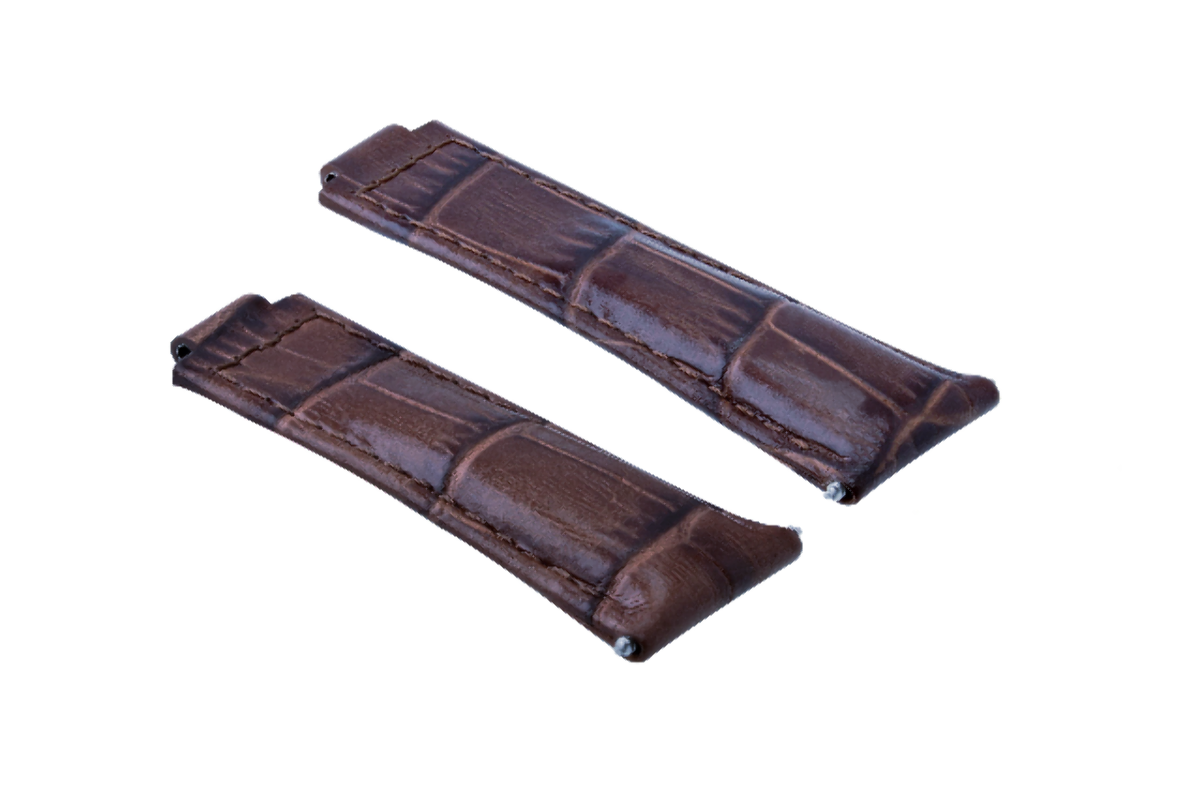 LEATHER WATCHBAND STRAP FOR ROLEX DAYTONA 16518 16519 116520 116523 MEDIUM BROWN