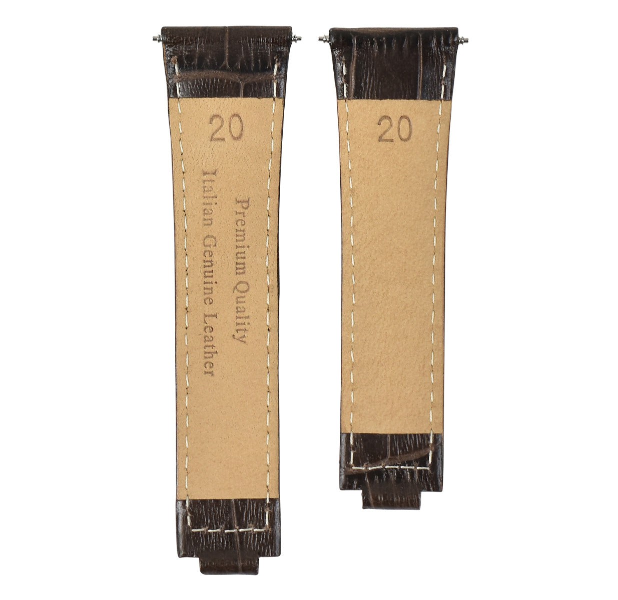 LEATHER WATCHBAND STRAP FOR ROLEX DAYTONA 16518 16519 116520 116523 LONG D/BROWN