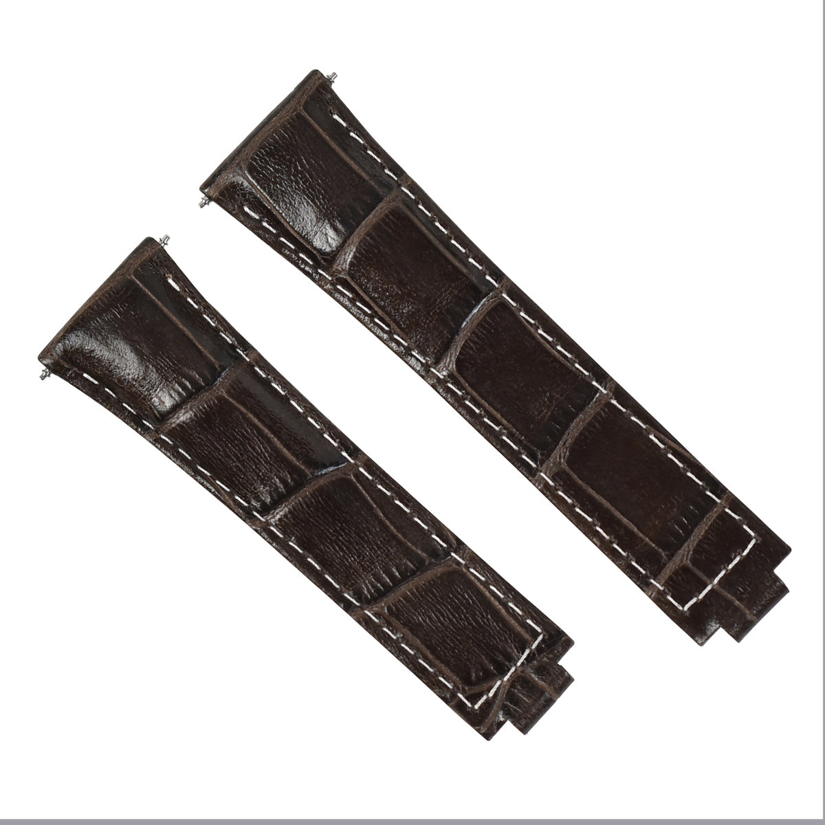 LEATHER WATCH BAND STRAP FOR ROLEX DAYTONA 16518 116520 116523 LONG D/BROWN WS