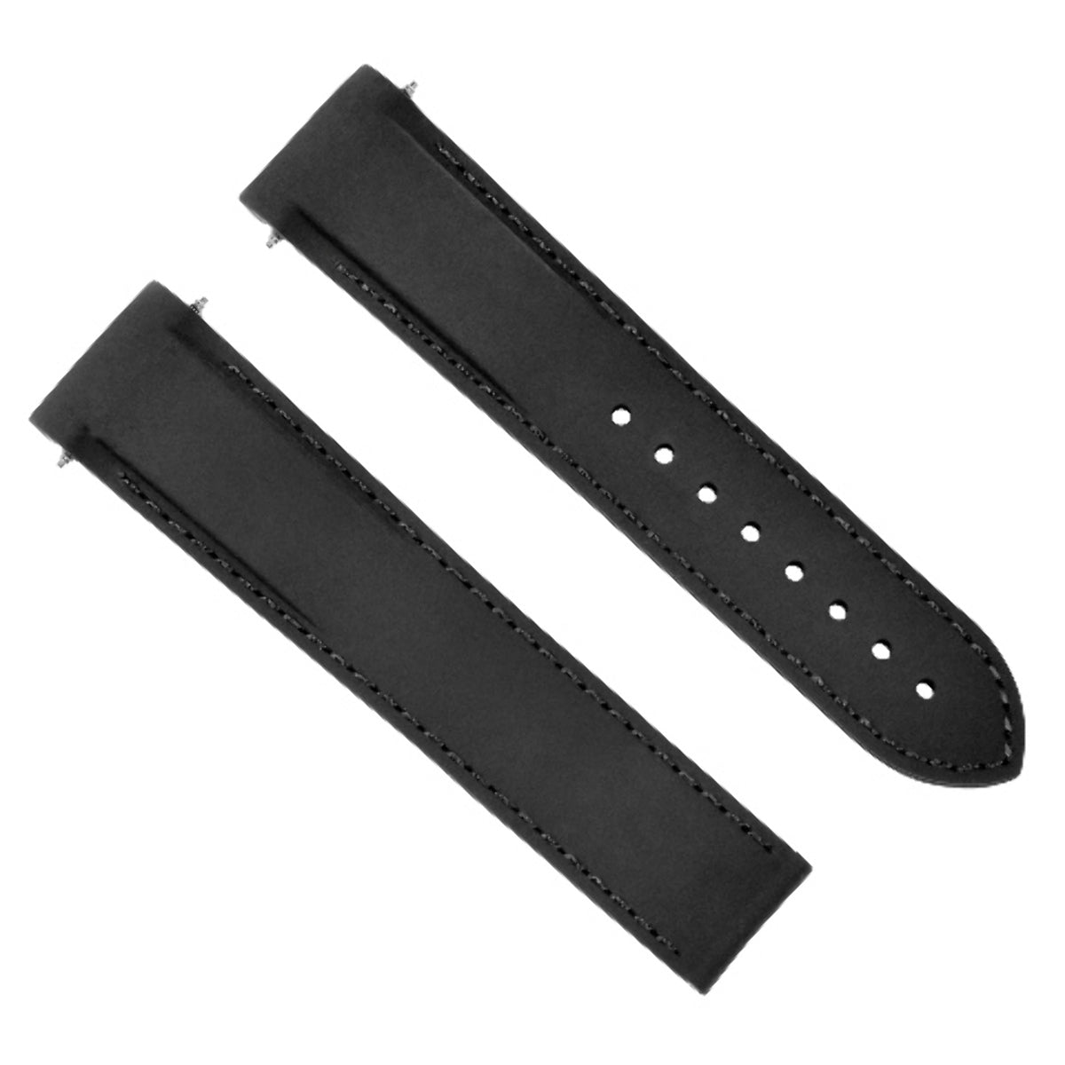 20MM RUBBER STRAP BAND 41MM FOR OMEGA SEAMASTER PLANET OCEAN CURVED BLACK STITCH