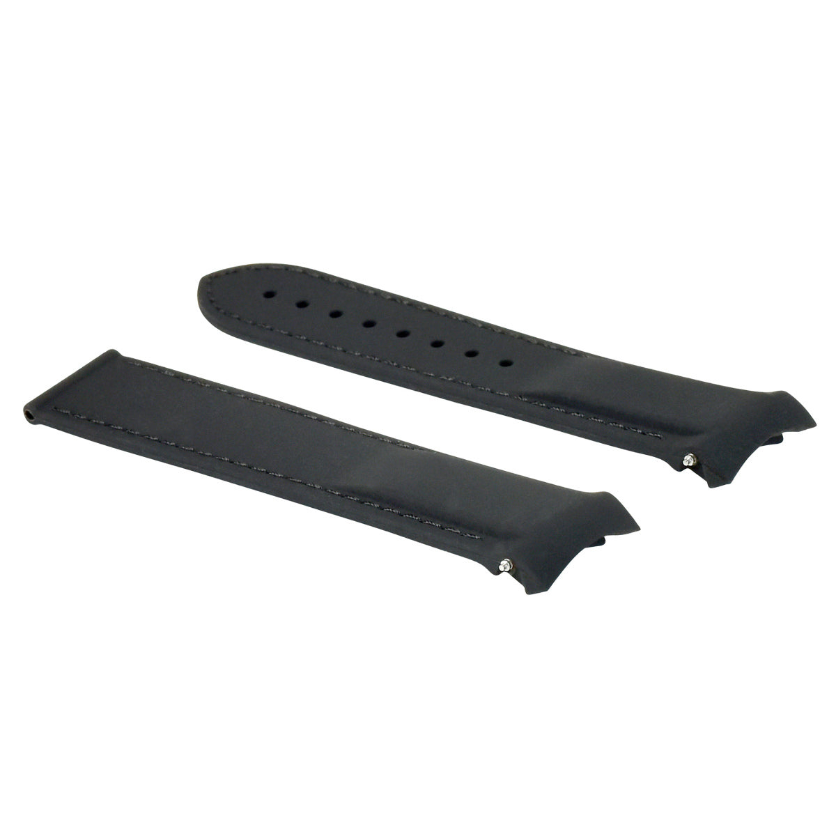 20MM RUBBER STRAP BAND 41MM FOR OMEGA SEAMASTER PLANET OCEAN CURVED BLACK STITCH