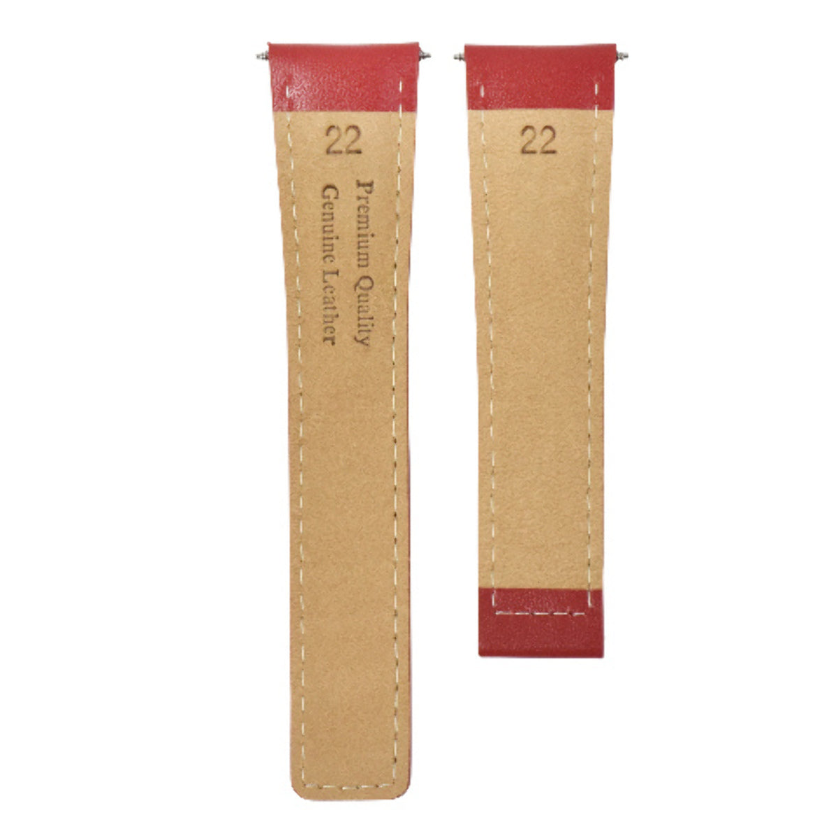 22MM LEATHER BAND STRAP SMOOTH FOR TAG HEUER CARRERA MONACO CV2110, CV2111 RED