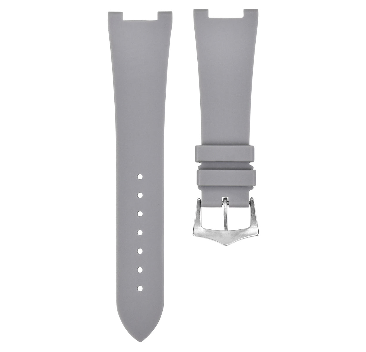 25 x 18 RUBBER WATCH STRAP BAND FOR PATEK PHILLIPE NAUTILUS 5712G/R/A,5980R GRAY