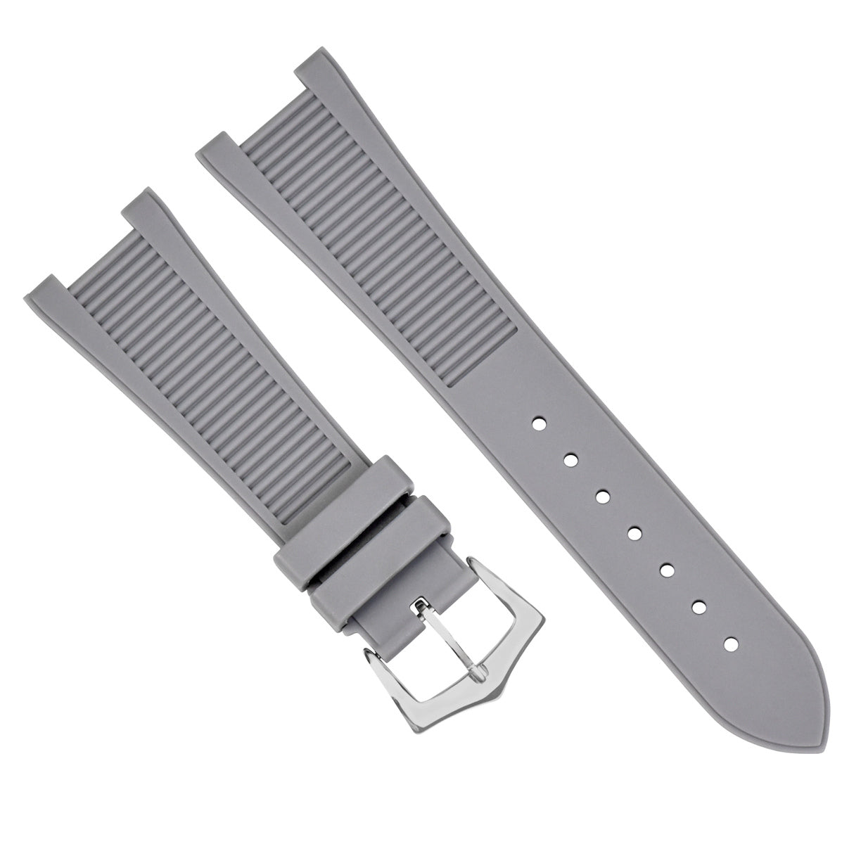 25 x 18 RUBBER WATCH STRAP BAND FOR PATEK PHILLIPE NAUTILUS 5712G/R/A,5980R GRAY
