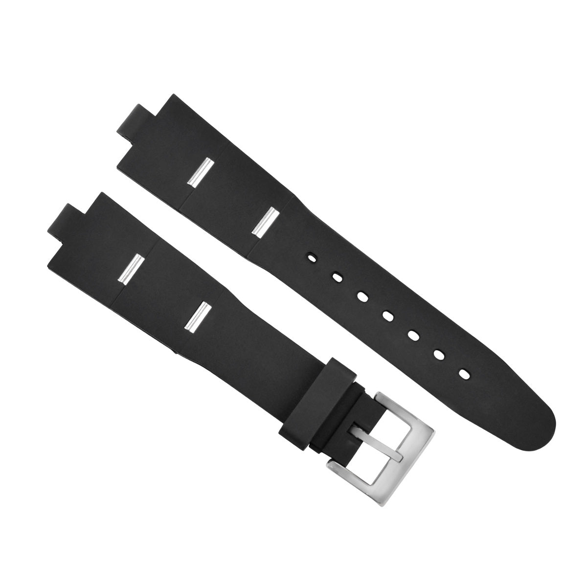 21/8MM BLACK SILICONE RUBBER WATCH BAND BRACELET FITS FOR BVLGARI DIAGONO