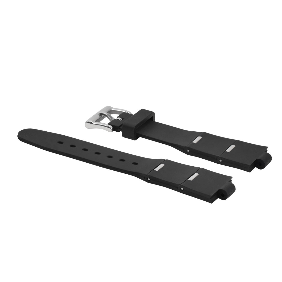 21/8MM BLACK SILICONE RUBBER WATCH BAND BRACELET FITS FOR BVLGARI DIAGONO