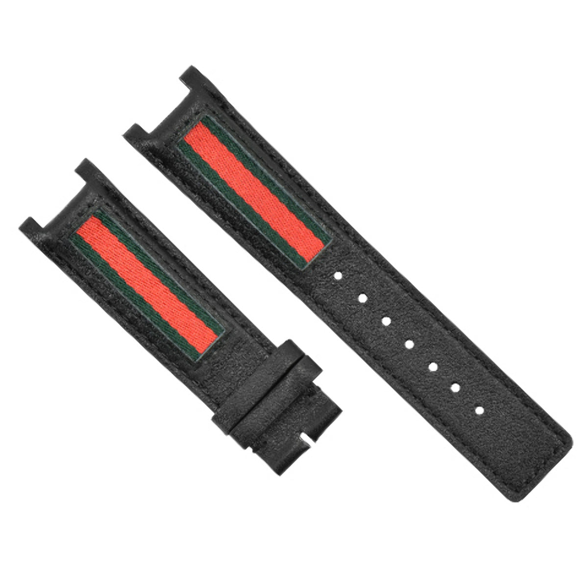 22MM REPLACMENT LEATHER WATCH STRAP BAND FOR GUCCI YA13309 WATCH BLACK