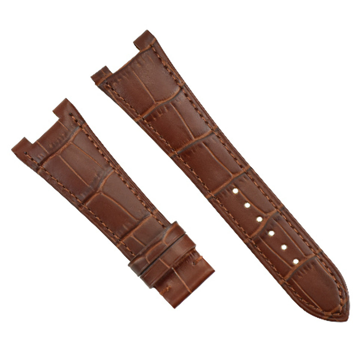 25X18MM Leather Watch Band Strap for Patek Phillipe Nautilus 5711/5712G Brown