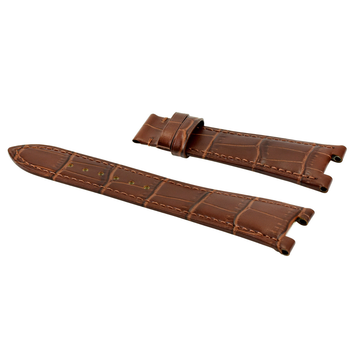 25X18MM Leather Watch Band Strap for Patek Phillipe Nautilus 5711/5712G Brown