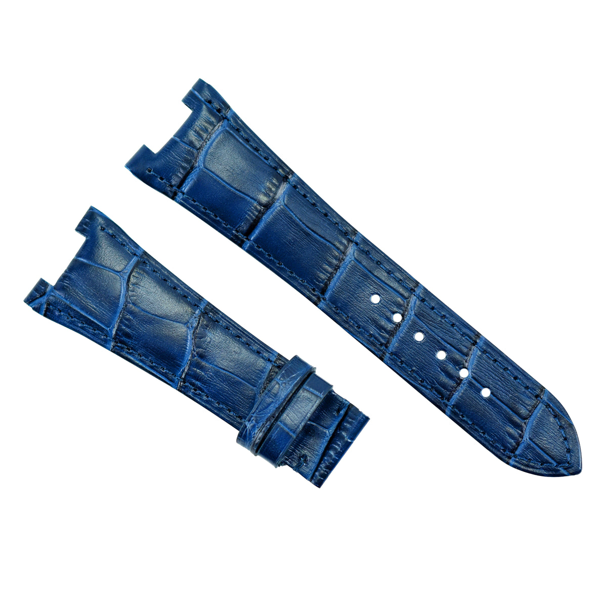 25X18MM Leather Watch Band Strap for Patek Phillipe Nautilus 5711/5712G Blue