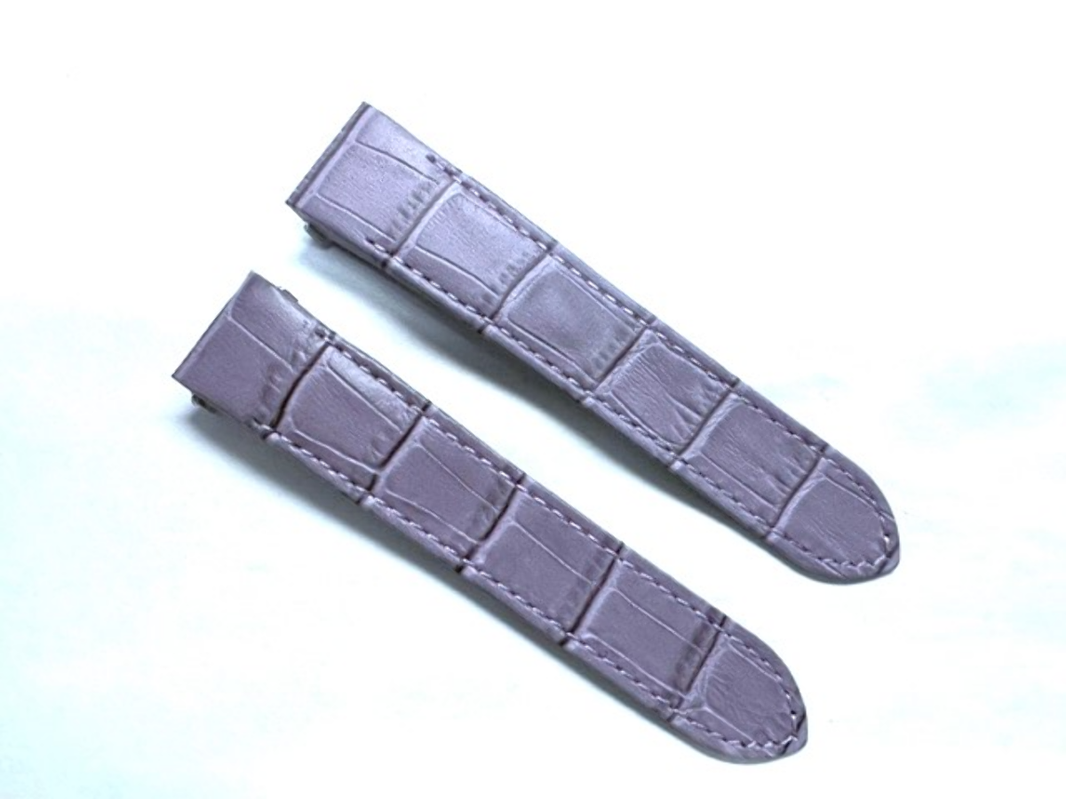 19MM LEATHER WATCH STRAP BAND FOR CARTIER ROADSTER 2510 2524 3312 RELEASE PURPLE