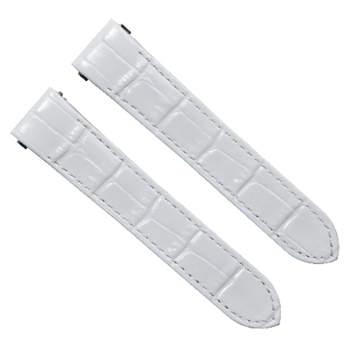 19-20MM ITALIAN LEATHER WATCH BAND STRAP FOR CARTIER ROADSTER QUICK RELEASE, White
