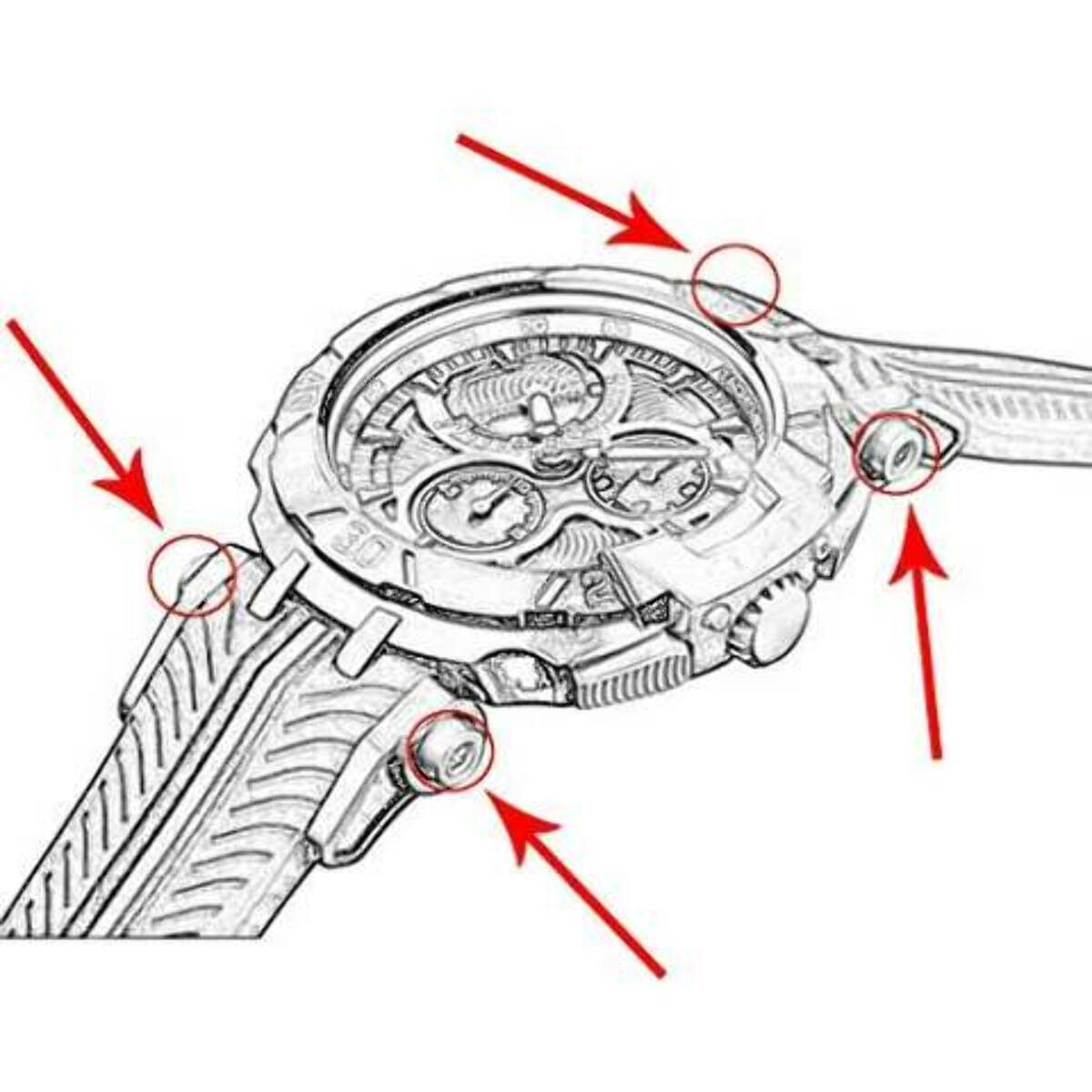 WATCH SCREW TUBE PIN FOR TISSOT T-SPORT T092 T-RACE MOTO GP SPECIAL ROSE GOLD