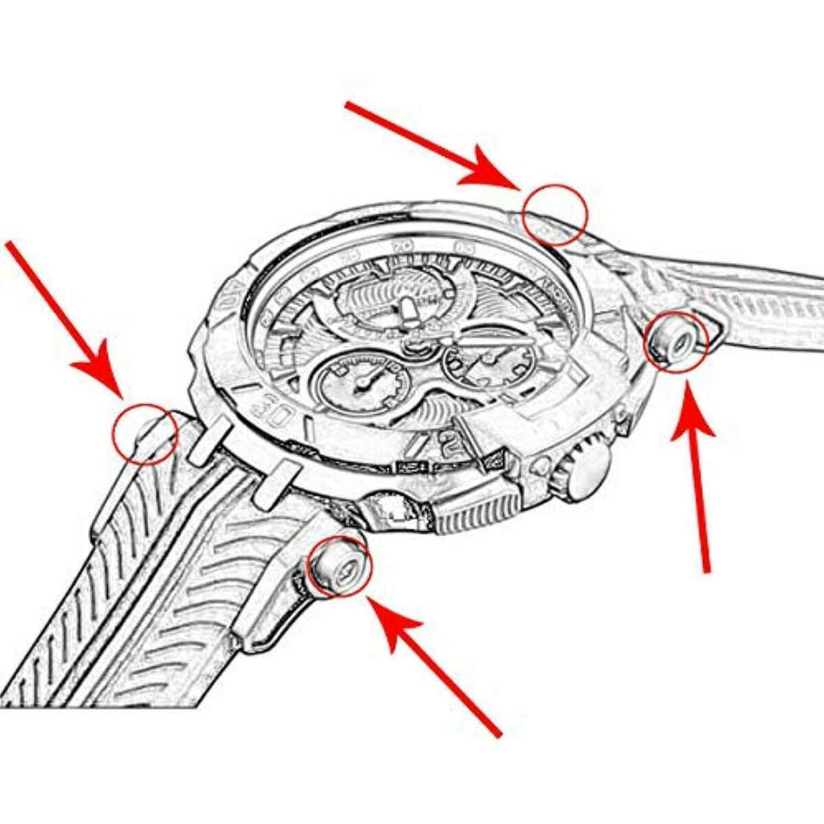WATCH SCREW TUBE PIN FOR TISSOT T-SPORT T092 T-RACE MOTO GP SPECIAL BLACK COLOR