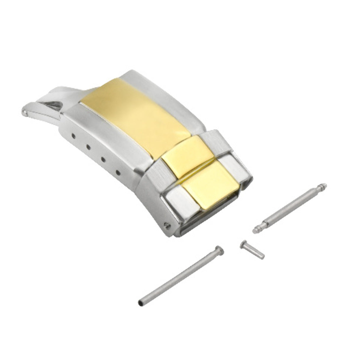 16MM BUCKLE CLASP FOR ROLEX DAYTONA DJ GMTWATCH LEATHER BAND STRAP TWO TONE