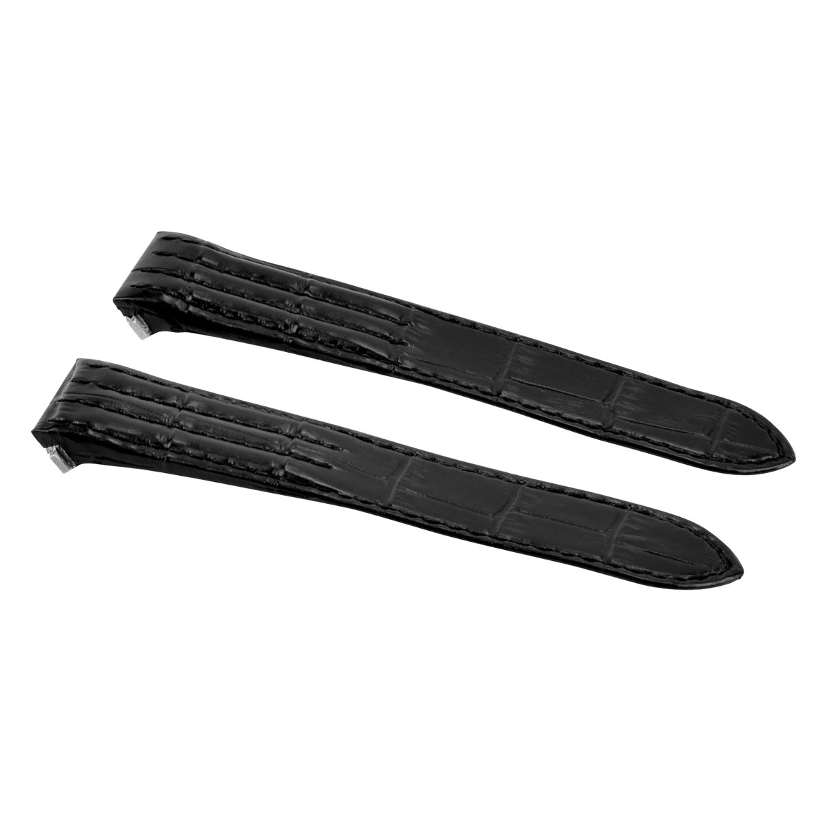 19MM LEATHER WATCH STRAP BAND FOR CARTIER ROADSTER 2510 2524 3312 RELEASE BLACK