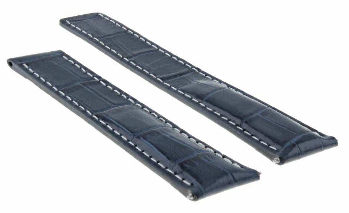 19MM LEATHER WATCH STRAP BAND FOR CARTIER TANK FRANCAISE SOLO 19MM/16MM BLUE WS T.QLY