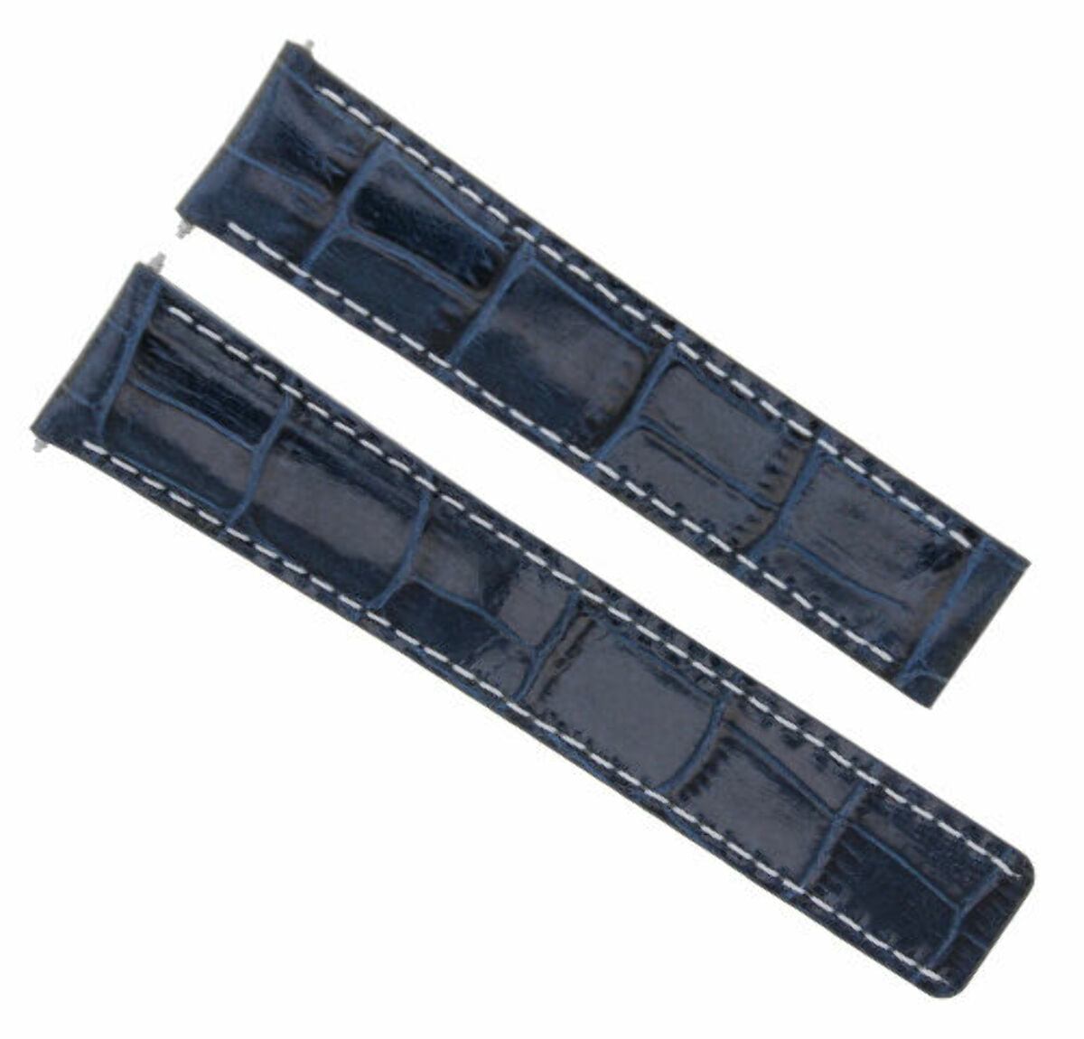19MM LEATHER WATCH STRAP BAND FOR CARTIER TANK FRANCAISE SOLO 19MM/16MM BLUE WS T.QLY