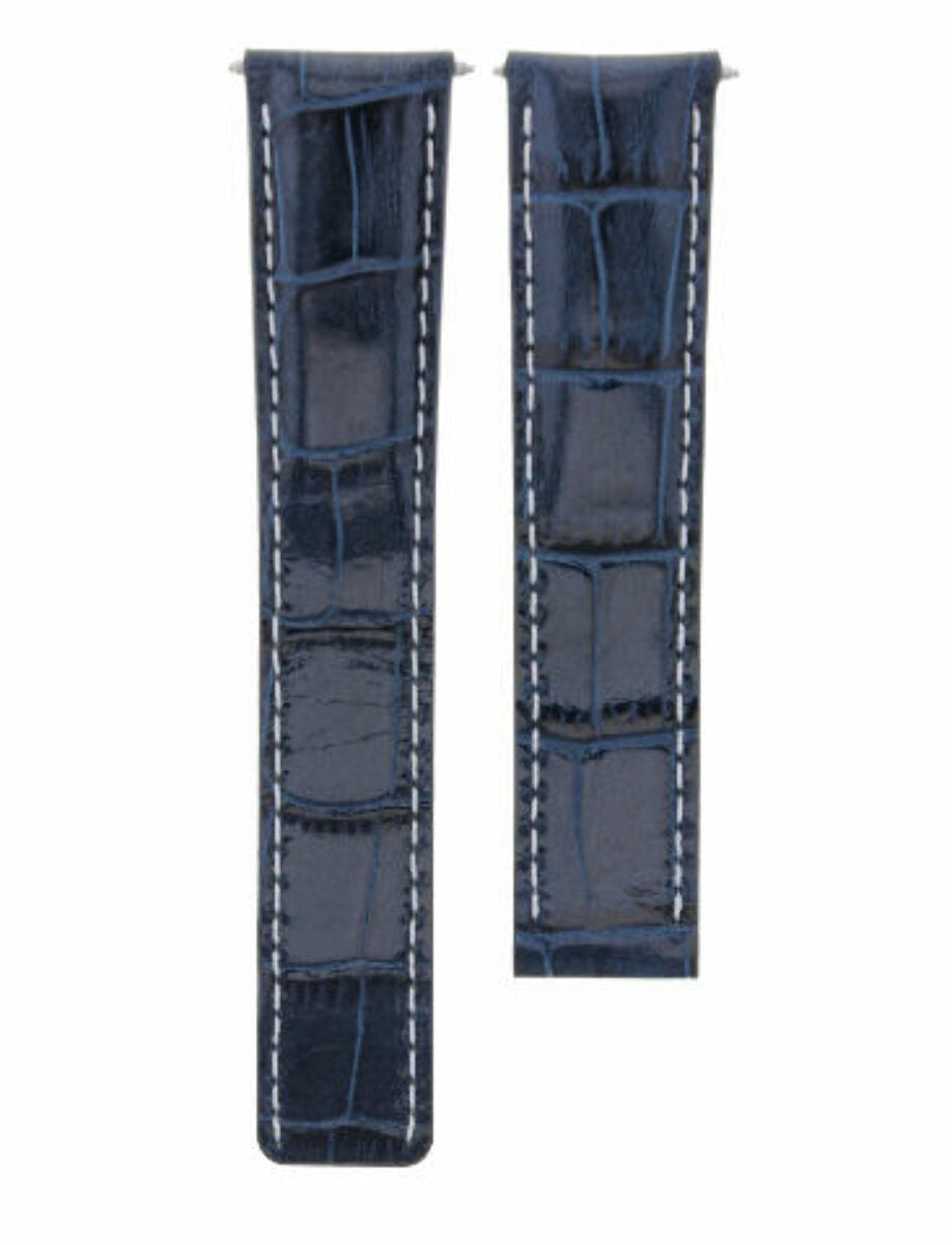 19MM LEATHER WATCH STRAP BAND FOR CARTIER TANK FRANCAISE SOLO 19MM/16MM BLUE WS T.QLY