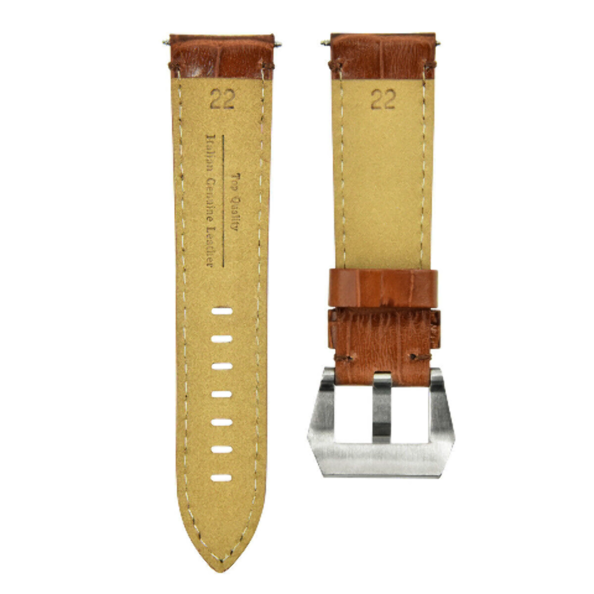 22MM PAM LEATHER WATCH BAND STRAP FOR BREITLING NAVITIMER, COLT, CHRONOMAT BROWN