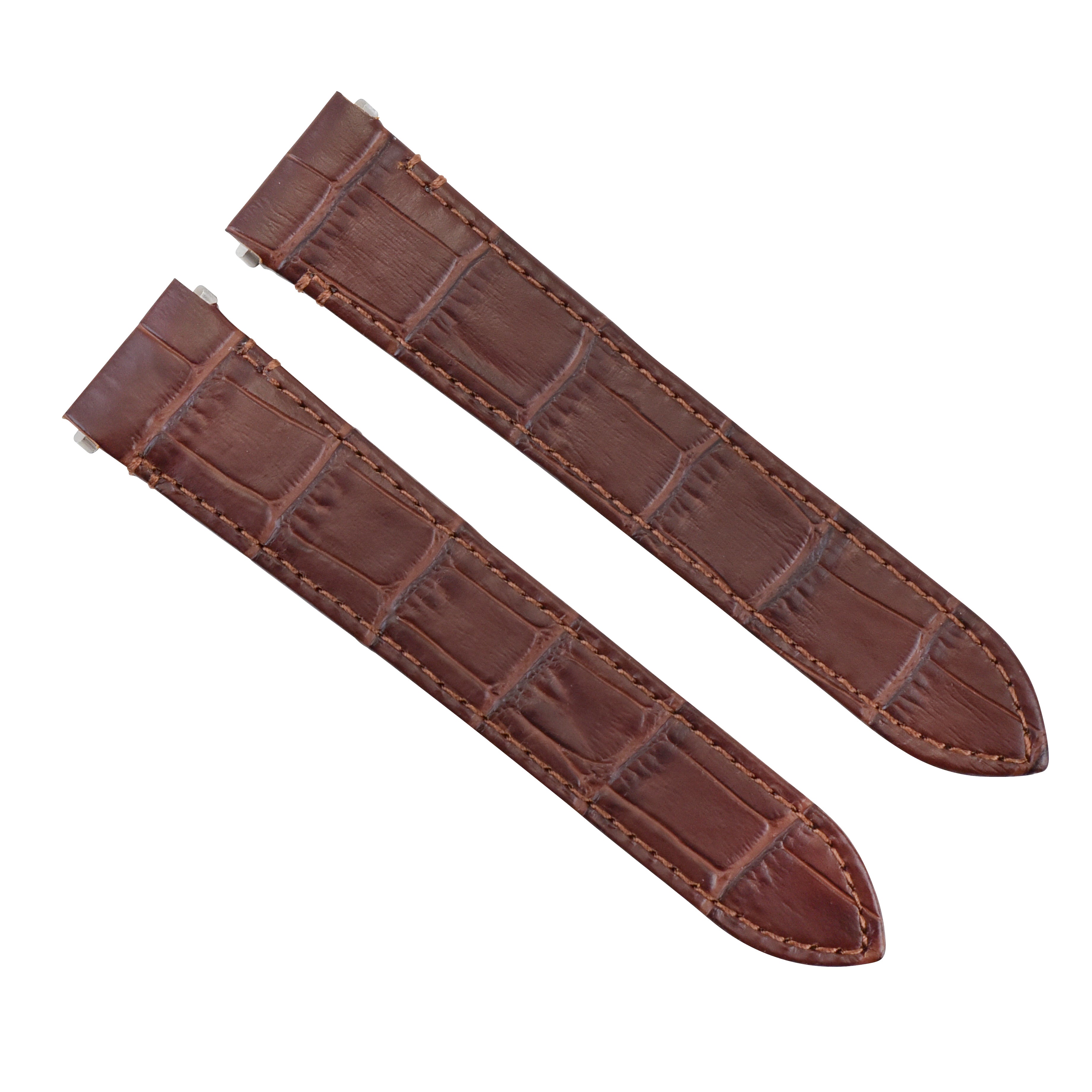 19MM LEATHER WATCH STRAP BAND FOR CARTIER ROADSTER 2510 2524 3312 RELEASE BROWN