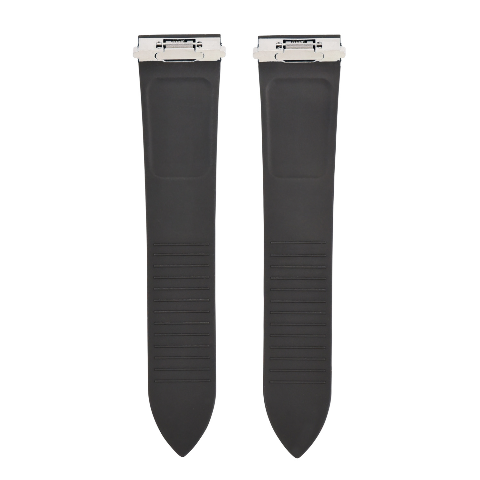 21MM RUBBER WATCH STRAP BAND FOR CARTIER SANTOS WSSA0018 QUICK RELEASE BLACK