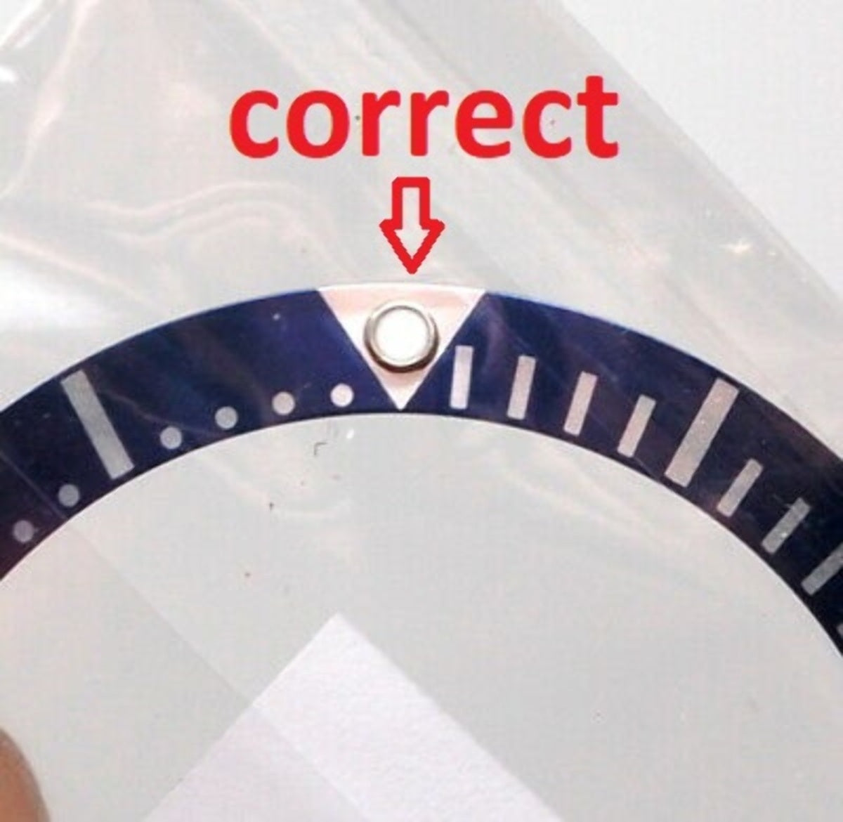 PEARL FLAT PIP FOR BEZEL INSERT ROLEX SUBMARINER 116610LN, 116610LV BLUE SWISS