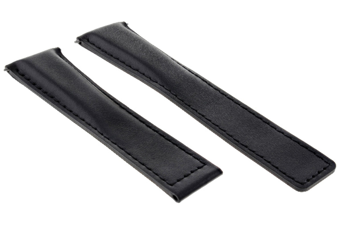 20/16MM LEATHER STRAP BAND FOR TAG HEUER MONZA CR2113-0 FIT FC5013, FC5111 BLACK