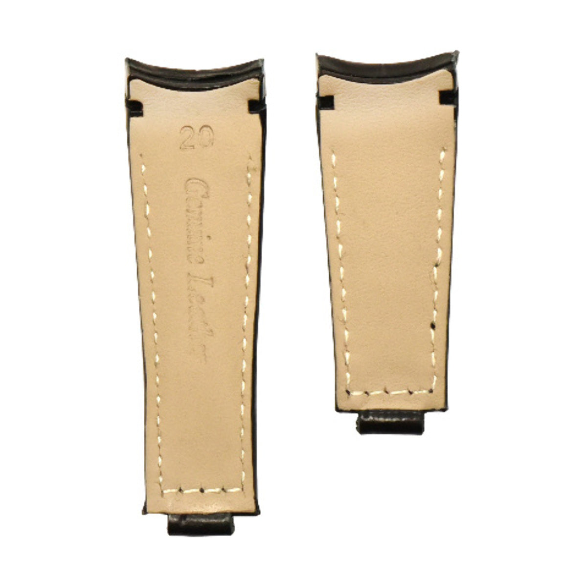 20MM CURVED LEATHER STRAP BAND FOR ROLEX DAYTONA 16518 16519 116518 116519 BLACK