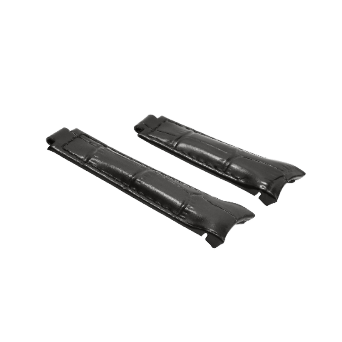 20MM CURVED LEATHER STRAP BAND FOR ROLEX DAYTONA 16518 16519 116518 116519 BLACK