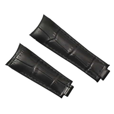 20MM CURVED LEATHER STRAP BAND FOR ROLEX DAYTONA 16518 16519 116518 116519 BLACK