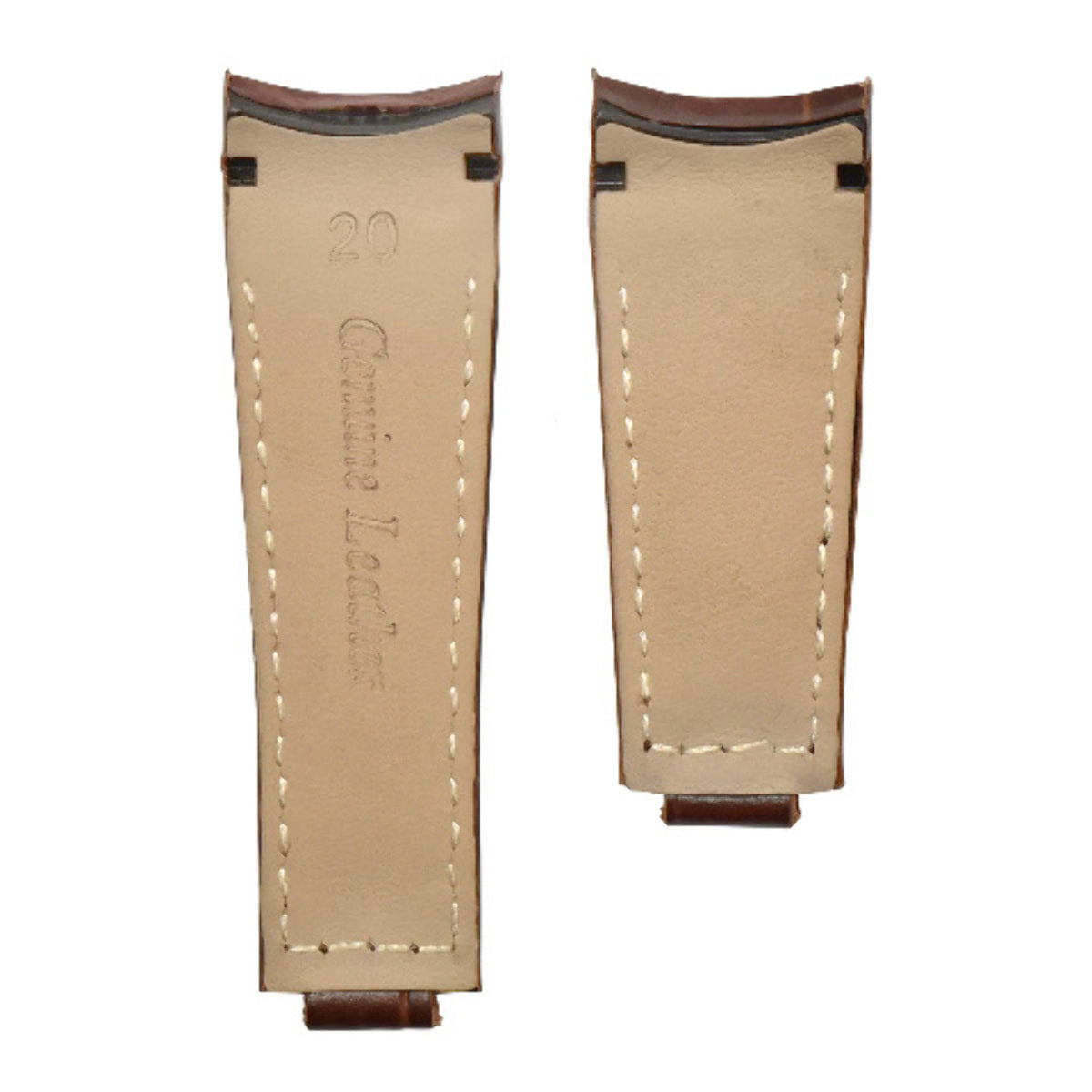 20MM CURVED LEATHER STRAP BAND FOR ROLEX DAYTONA 16518 16519 116518 116519 BROWN