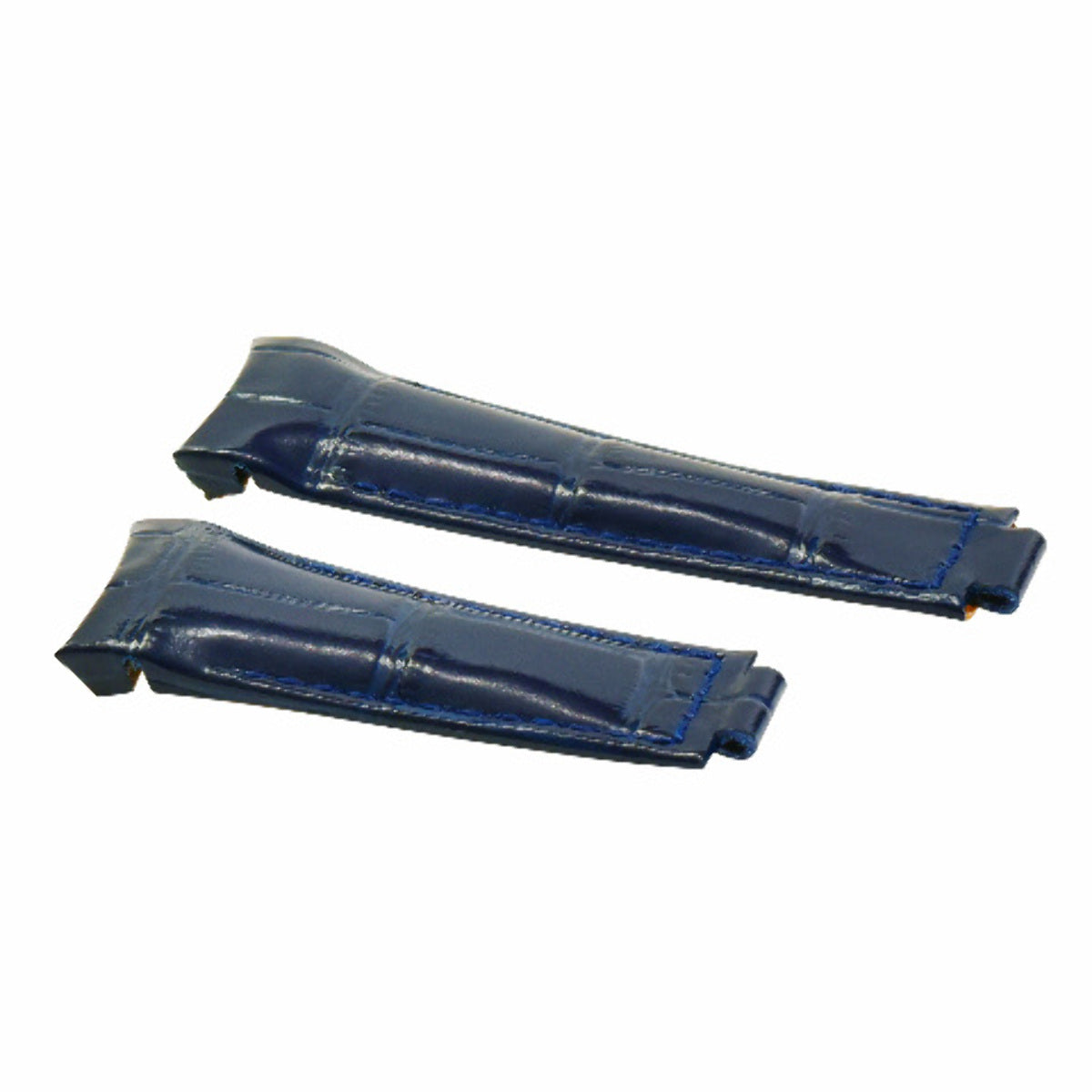 20MM CURVED LEATHER STRAP BAND FOR ROLEX DAYTONA 16518 16519 116518 116519 BLUE